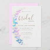 Invitation Papillons Purple Gold Boho Fête des mariées de cad (Devant / Derrière)