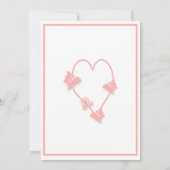 Invitation Papillons rose Accueil de mariage de coeur (Dos)