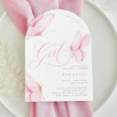 Invitation Papillons rose Arch Baby shower fille