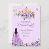 Invitation Papillons Rose d'aquarelle pourpre Quinceañera (Devant)