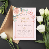 Invitation papillons rose d'or Fête des mariées à arc fleuri