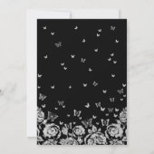Invitation Papillons Rose en argent noir Quinceanera (Dos)