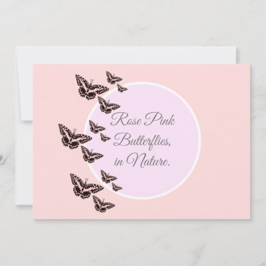 Invitation papillons rose rose (Devant)