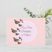 Invitation papillons rose rose (Debout devant)