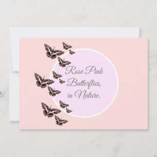 Invitation papillons rose rose