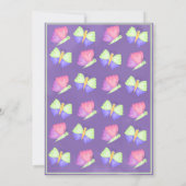 Invitation Papillons rose vert pourpre Baby Girl Douche (Dos)