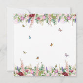 Invitation Papillons rose violet Carré Baby shower (Dos)