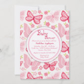 Invitation papillons roses (Devant)