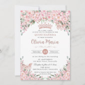 Invitation Papillons Roses en fleurs de cerisier Quinceañera (Devant)