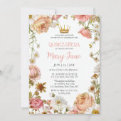 Invitation Papillons Roses en fleurs de cerisiers Quinceañera (Devant)