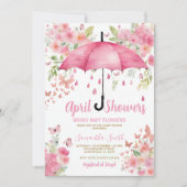 Invitation Papillons roses Les pluies d'avril apportent des f (Devant)