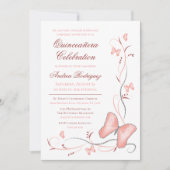 Invitation Papillons roses Quinceanera (Devant)