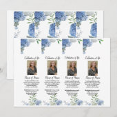 Invitation Papillons Roses roses Signets funéraires (Devant / Derrière)