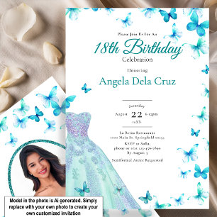 Invitation Papillons Sarcelles Et Robe Début De 18 Ans