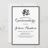 Invitation Papillons simples Noir Blanc Quince Sweet 16 (Devant)