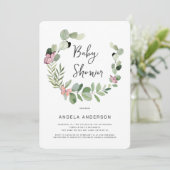Invitation Papillons Tout Autour D'Invitation Baby shower (Debout devant)