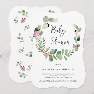 Invitation Papillons Tout autour du Baby shower