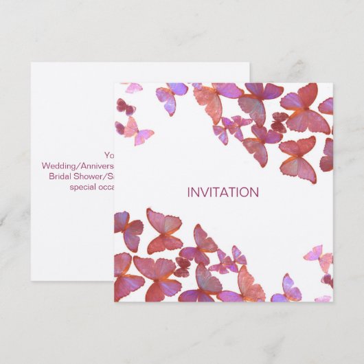 Invitation Papillons Venez Nous Rejoindre (Devant / Derrière)