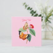 Invitation Papillons Vintage, Votre Texte & Message (Debout devant)