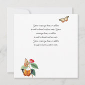 Invitation Papillons Vintage, Votre Texte & Message (Dos)