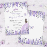 Papillons Violets Fleurs Quinceañera