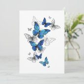 Invitation Papillons volants bleus Morpho (Debout devant)
