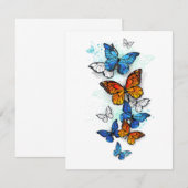 Invitation Papillons volants Morpho et Monarch (Devant / Derrière)