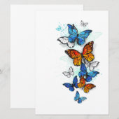 Invitation Papillons volants Morpho et Monarch (Devant / Derrière)