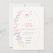 Invitation Papillons Whimsical Boho Frame Girl Baby shower (Devant)