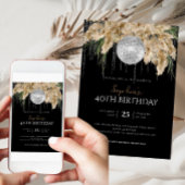 Invitation Papmas Grass Disco Ball N'Importe Quel Âge Boho An