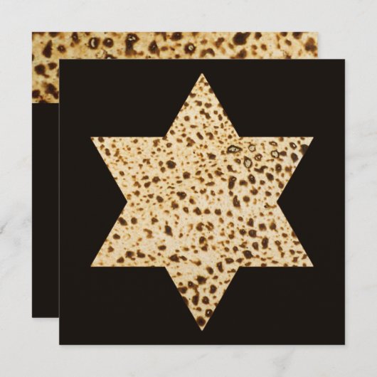 Invitation Pâque Matzah Étoile de David (Devant / Derrière)
