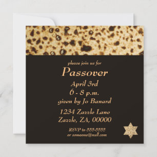 Invitation Pâque Matzah Étoile de David