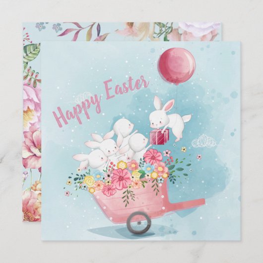 Invitation Pâques adorables (Devant / Derrière)