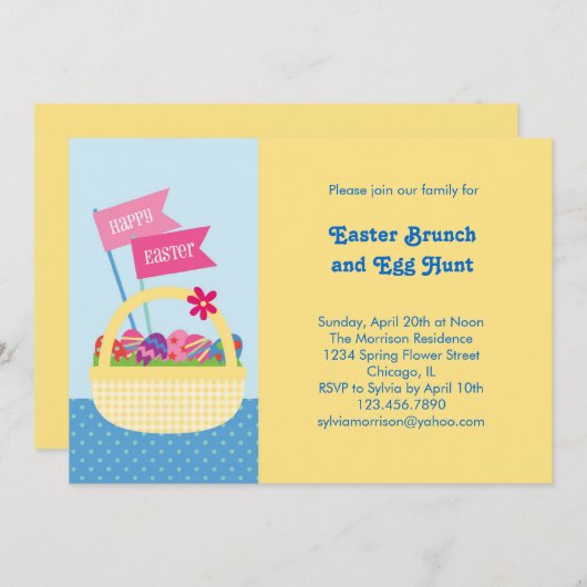 Invitation Pâques Basket (Devant / Derrière)