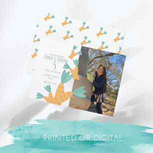 Invitation Pâques Carottes Bund'Anniversaire Photo Kraft