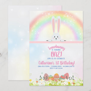 Invitation Pâques d'anniversaire de Bunny