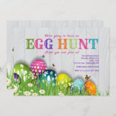 Invitation Pâques dans l'invitation de jardin (Devant / Derrière)
