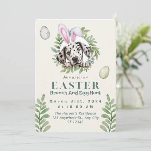 Invitation Pâques de Dalmatie sur mesure (Debout devant)