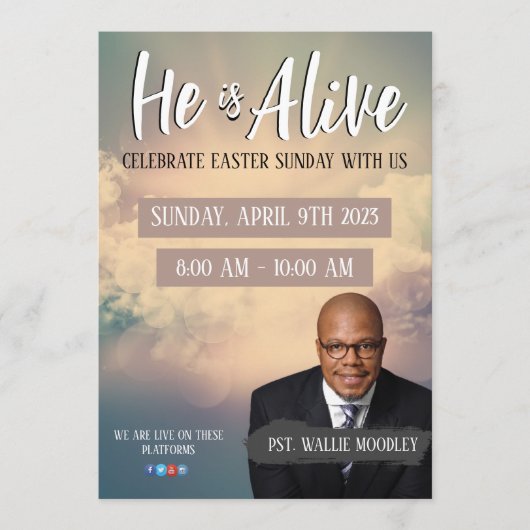 Invitation Pâques dimanche service Flyer (Devant)