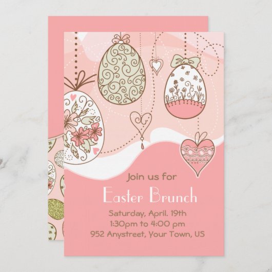 Invitation Pâques doux (Devant / Derrière)