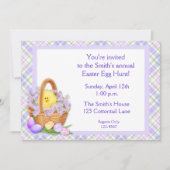 Invitation Pâques en panier (Devant)