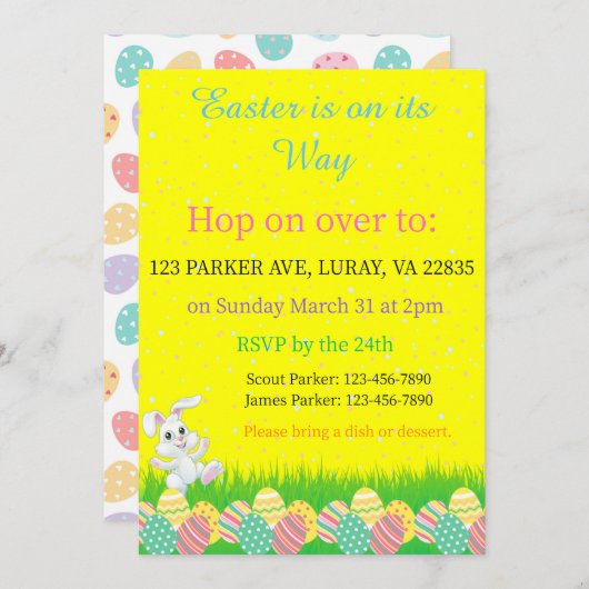 Invitation Pâques est en route (Devant / Derrière)