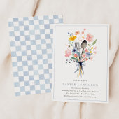 Invitation Pâques Fleuris Déjeuner Élégant