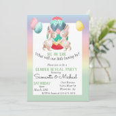 Invitation Pâques Genre Bébé Révélation Fête Printemps Bunny (Debout devant)