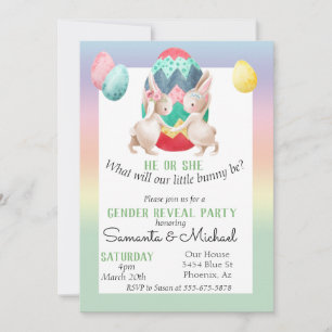 Invitation Pâques Genre Bébé Révélation Fête Printemps Bunny