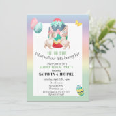 Invitation Pâques Genre Bébé Révélation Fête Printemps Bunny (Debout devant)