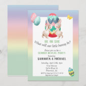 Invitation Pâques Genre Bébé Révélation Fête Printemps Bunny (Devant / Derrière)
