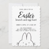 Invitation Pâques lapin moderne (Devant)