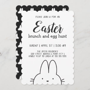 Invitation Pâques lapin moderne