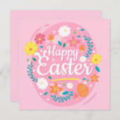 Invitation Pâques mignonnes (Devant / Derrière)